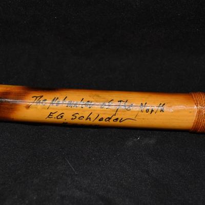 Vintage Bamboo Hiking Stick, E.G. Schlader 45"