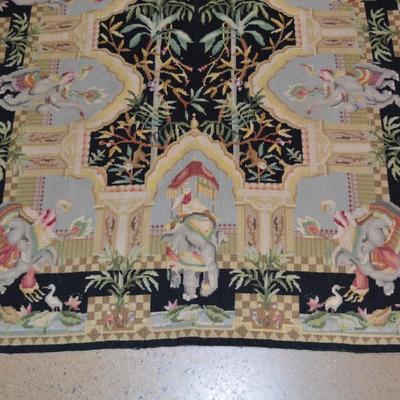 Chinese Elephant Needlepoint Tapestry/Rug