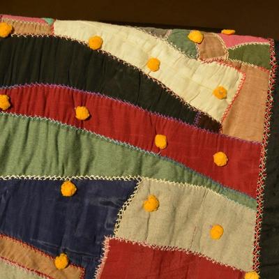 Very Vintage Heavy Crazy Quilt 96"x80"