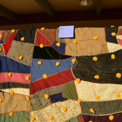 Very Vintage Heavy Crazy Quilt 96"x80"