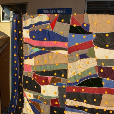 Very Vintage Heavy Crazy Quilt 96"x80"