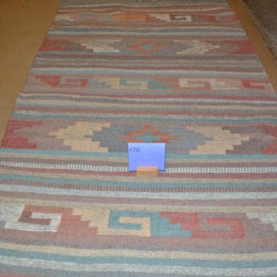 Beautiful Wool Rug, Hecho en Mexico  56"x31"