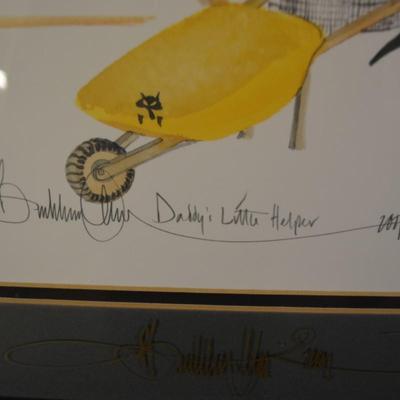 P. Buckley Moss Signed "Daddy's Little Helper" Print 192/1000 1998