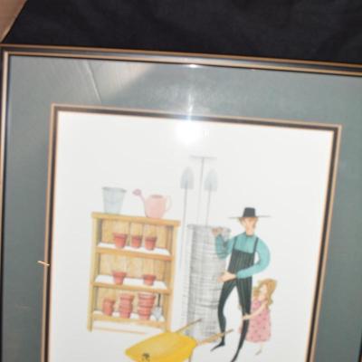 P. Buckley Moss Signed "Daddy's Little Helper" Print 192/1000 1998