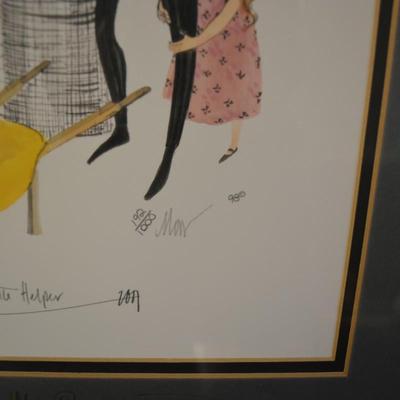 P. Buckley Moss Signed "Daddy's Little Helper" Print 192/1000 1998