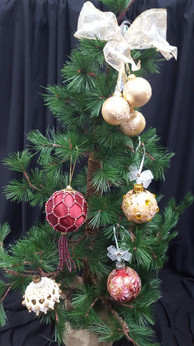 5 Hand decorated ornaments