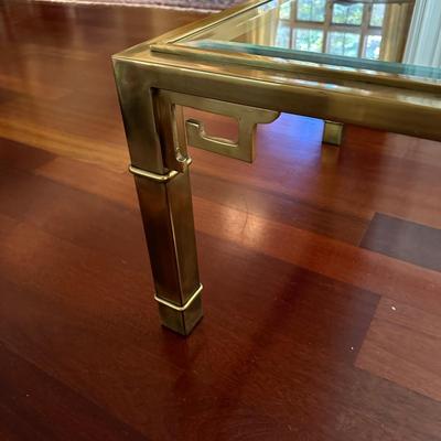Beveled Glass Top Brass Coffee Table (SR-KL)