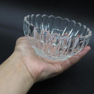 Small Retro MCM Ribbed Glass Ingredient Nut Finger Bowl