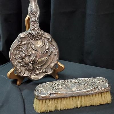 Sterling MIrror and Brush  Vanity Set