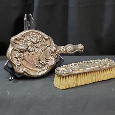 Sterling MIrror and Brush  Vanity Set