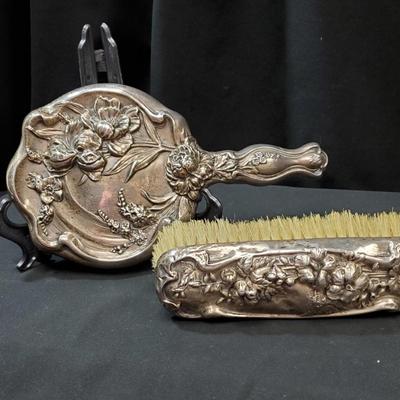 Sterling MIrror and Brush  Vanity Set