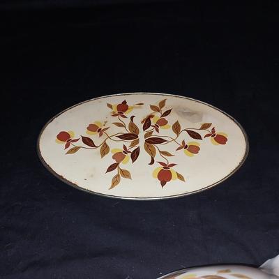 ANTIQUE HALL CHINA BY JEWEL "AUTUMN LEAF" GRAVEY BOAT - SALT & PEPPER - HOT PAD