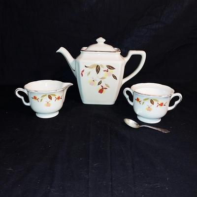 ANTIQUE CHINA TEAPOT - SUGAR & CREAMER BY JEWEL "AUTUMN LEAF"