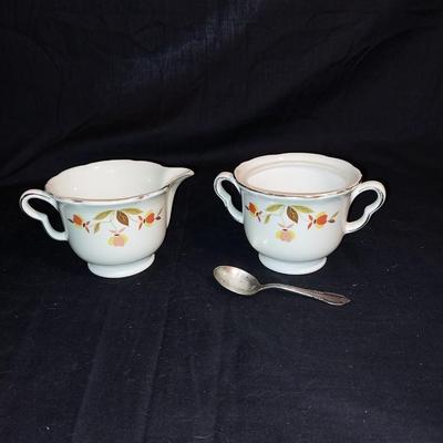 ANTIQUE CHINA TEAPOT - SUGAR & CREAMER BY JEWEL "AUTUMN LEAF"