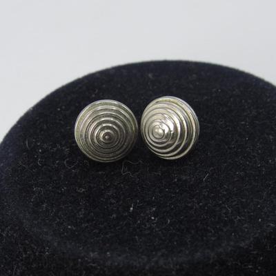 Small Modern Button Swirl Design Fashion Earrings
