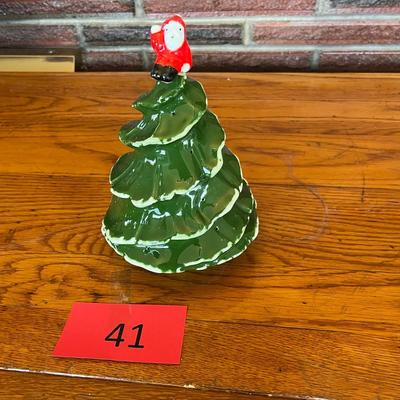 Ceramic christmas tree w/ Santa