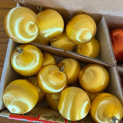Box of satin ball ornaments