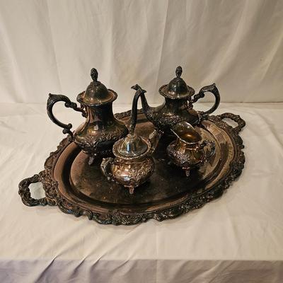 Towle Silverplate Tea Service w/Tray  (DR-JS)