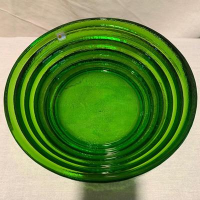 Blenko Pyramid Hand Made Step Glass Bowl (UH-KW)