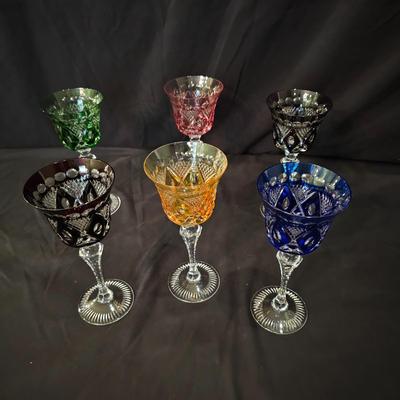 Six Multicolor Crystal Goblet Set (DR-JS)