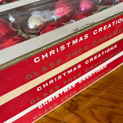 3 Boxes vintage 70s ornaments
