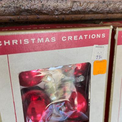 3 Boxes vintage 70s ornaments