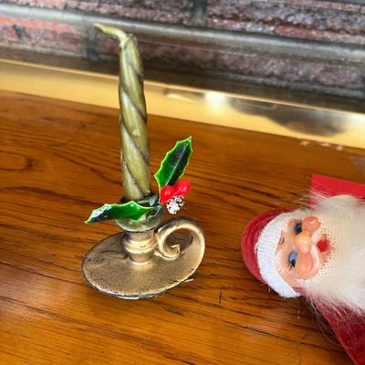 Gurley Candles & Frocked Santa figure