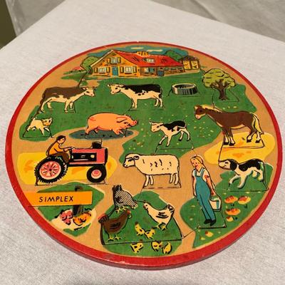Playskool Wagon, Simplex Round Puzzle, and Other Vintage Childrenâ€™s Toys (UH-KW)