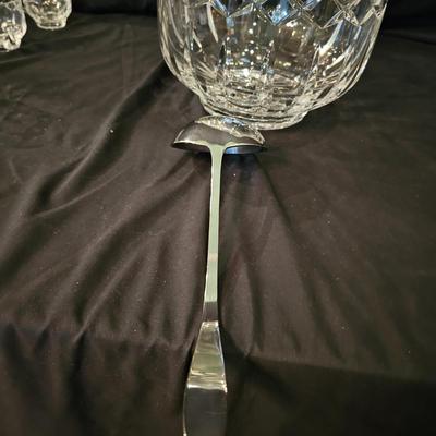 Clear Glass Punch Bowl w/Ladle & 22 Cups  (DR-JS)