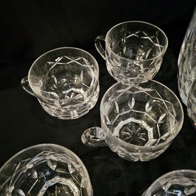 Clear Glass Punch Bowl w/Ladle & 22 Cups  (DR-JS)