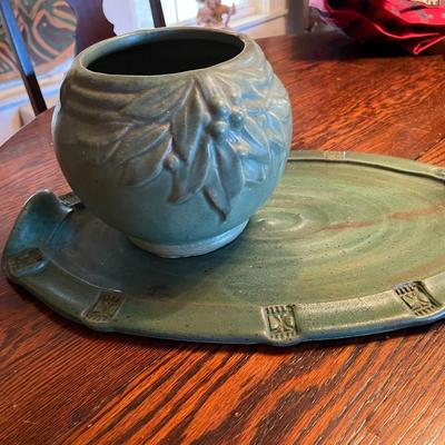 Art Pottery Platter and Bowl