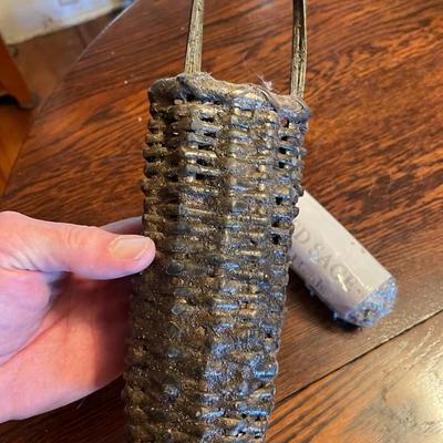 Vintage Wicker Wall Pocket with Sage