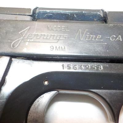 Bryco Arms-  Jennings Nine- 9mm semi auto pistol/ ,est $175 to $300.