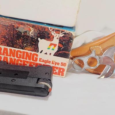 Pocket range finder and Pelting knife and holster. est. @0 to $50.