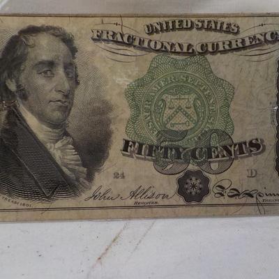 1800's United States Fractional  Currency, Fifty Cents, (real). est. $20 to $ 100.