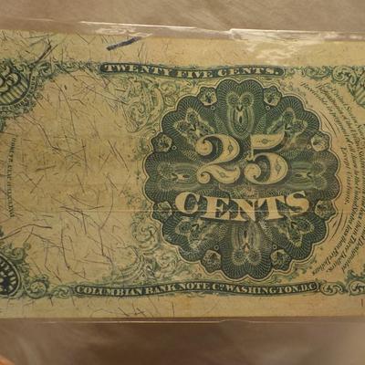 1800's United States Fractional Cent Bill. ( rea). Tewnty five cents bill. est. $20 to $10.