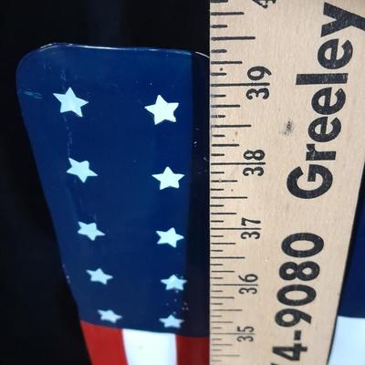 Metal USA with detachable stand Team USA cap and two vehicle window USA flags