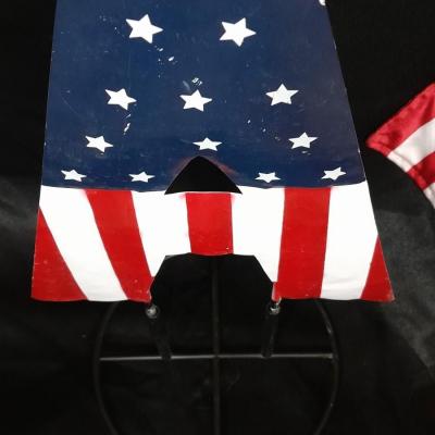 Metal USA with detachable stand Team USA cap and two vehicle window USA flags