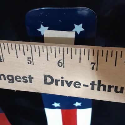 Metal USA with detachable stand Team USA cap and two vehicle window USA flags