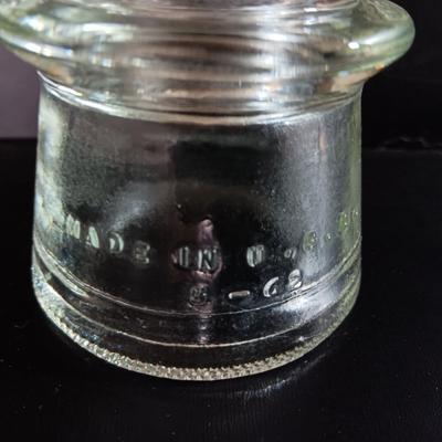 Three clear glass Hemingray Glass Insulators