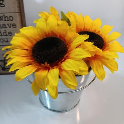 It doesn't matter where you're going it's who you have beside you photo frame with faux sunflowers.
