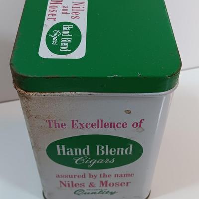Nice 1950s Niles & Moser Cigar Tin, Tobacco Tin with Lid, Tobacciana
