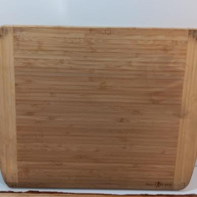 Totally Bamboo cutting board and Threshold Plank server.