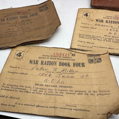 WWII War Ration Pouch w/ 3 Books