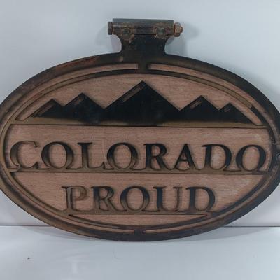 Wood sign with Metal COLORADO PROUD