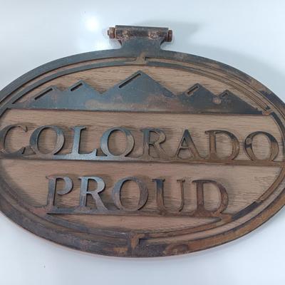 Wood sign with Metal COLORADO PROUD