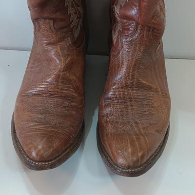 Men's brown JUSTIN style 2563 western boots leather 9