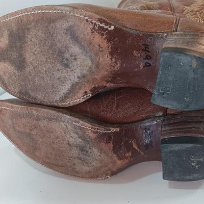 Men's brown JUSTIN style 2563 western boots leather 9
