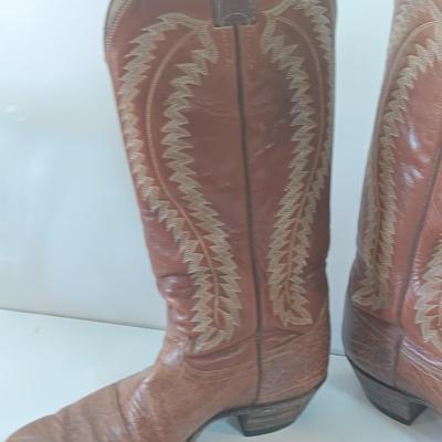 Men's brown JUSTIN style 2563 western boots leather 9
