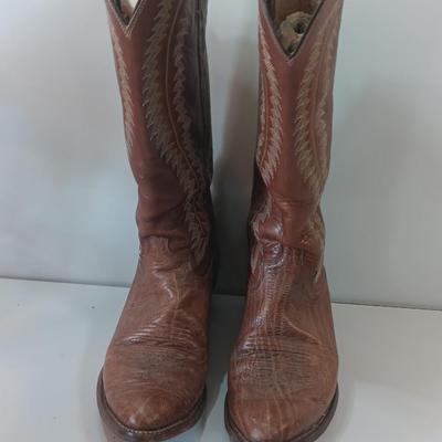 Men's brown JUSTIN style 2563 western boots leather 9